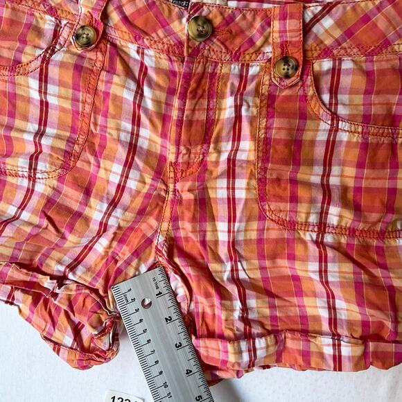 Faded Glory Women’s Checked Shorts size 8, Orange & Pink - Picture 5 of 9